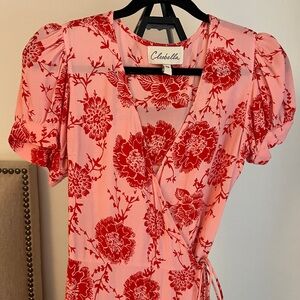 Cleobella Pink and Red Floral Maxi Dress